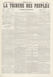 La Tribune des Peuples : journal quotidien, edition du matin. 1849, nr 146