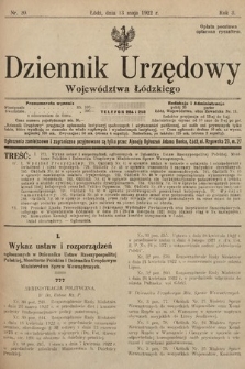 Dziennik Urzędowy Województwa Łódzkiego. 1922, nr 20