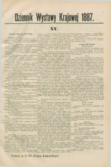 Dziennik Wystawy Krajowej. 1887, [nr] 15 (19 września)