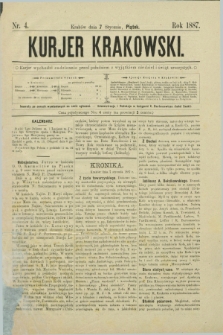 Kurjer Krakowski. [R.1], nr 4 (7 stycznia 1887)