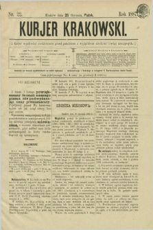 Kurjer Krakowski. [R.1], nr 22 (28 stycznia 1887)