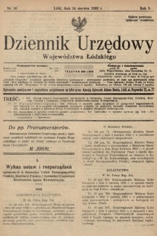 Dziennik Urzędowy Województwa Łódzkiego. 1922, nr 26