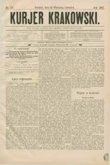 Kurjer Krakowski. [R.1], nr 216 (22 września 1887)