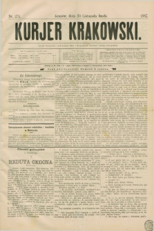 Kurjer Krakowski. [R.1], nr 274 (30 listopada 1887)