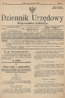 Dziennik Urzędowy Województwa Łódzkiego. 1922, nr 30