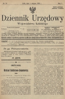 Dziennik Urzędowy Województwa Łódzkiego. 1922, nr 32