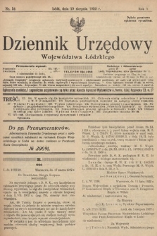 Dziennik Urzędowy Województwa Łódzkiego. 1922, nr 34