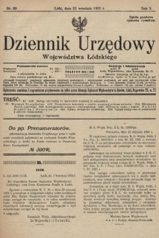 Dziennik Urzędowy Województwa Łódzkiego. 1922, nr 39