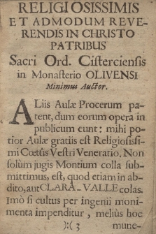 Nova Omnia Seu Triduum Renovationis Spiritus & Votorum Religiosorum, Per sacras Paræneses Ad nova Sancti Fervoris exercitia Incitatum