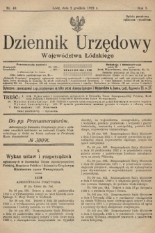 Dziennik Urzędowy Województwa Łódzkiego. 1922, nr 48