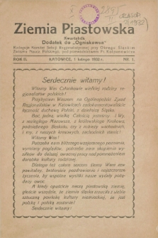 Ziemia Piastowska : dodatek do „Ogniskowca”. R.2, Nr. 1 (1 lutego 1932)