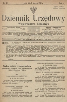 Dziennik Urzędowy Województwa Łódzkiego. 1923, nr 22
