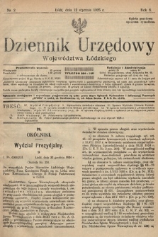 Dziennik Urzędowy Województwa Łódzkiego. 1925, nr 2