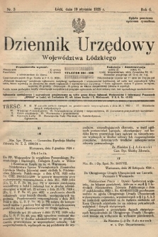 Dziennik Urzędowy Województwa Łódzkiego. 1925, nr 3
