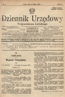 Dziennik Urzędowy Województwa Łódzkiego. 1925, nr 6