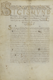 Dokument króla Zygmunta III Wazy potwierdzający statut cechu sukienników krakowskich