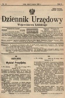 Dziennik Urzędowy Województwa Łódzkiego. 1925, nr 10