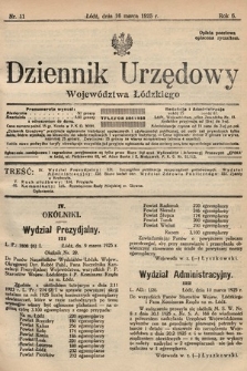 Dziennik Urzędowy Województwa Łódzkiego. 1925, nr 11