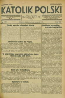 Katolik Polski. R.4, nr 190 (19 sierpnia 1928) + dod.
