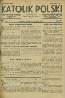Katolik Polski. R.4, nr 214 (15 września 1928) + dod.
