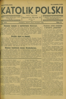 Katolik Polski. R.4, nr 222 (25 września 1928) + dod.
