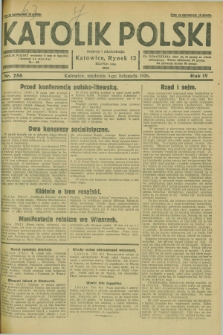 Katolik Polski. R.4, nr 256 (4 listopada 1928) + dod.