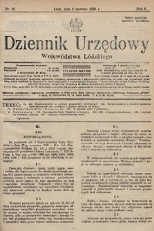 Dziennik Urzędowy Województwa Łódzkiego. 1925, nr 22