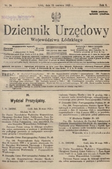 Dziennik Urzędowy Województwa Łódzkiego. 1925, nr 24