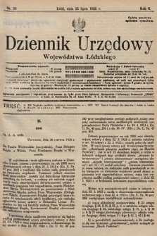 Dziennik Urzędowy Województwa Łódzkiego. 1925, nr 30