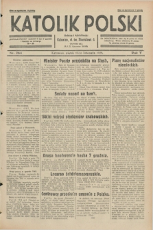 Katolik Polski. R.5, nr 264 (15 listopada 1929) + dod.