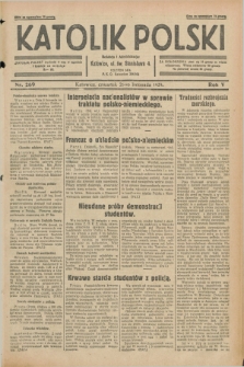 Katolik Polski. R.5, nr 269 (21 listopada 1929) + dod.