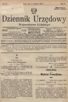 Dziennik Urzędowy Województwa Łódzkiego. 1925, nr 36