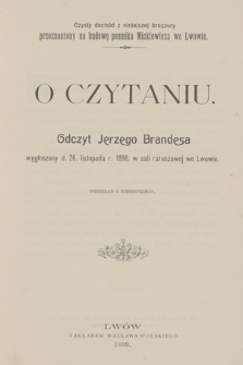 „O czytaniu”