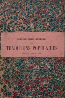 „Congrès international des traditions populaires (Paris) 1889”
