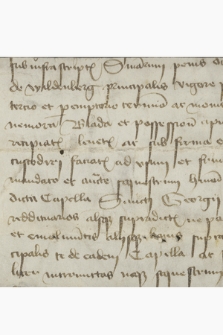 Dokument nieznanego wystawcy dotyczący sporu o prawa i dochody z kaplicy św. Jerzego w nieznanej miejscowości