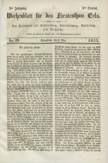 Wochenblatt für das Fürstenthum Oels : ein Volksblatt zur Erheiterung, Unterhaltung, Belehrung und Nachricht. Jg.2, No. 19 (9 Mai 1835)