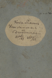 „Variae lectiones Vratislavienses et Berolinenses 1816/17, 1817/18”