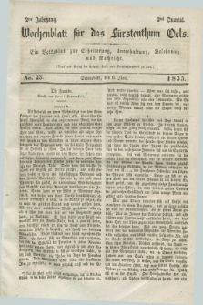 Wochenblatt für das Fürstenthum Oels : ein Volksblatt zur Erheiterung, Unterhaltung, Belehrung und Nachricht. Jg.2, No. 23 (6 Juni 1835)