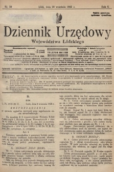 Dziennik Urzędowy Województwa Łódzkiego. 1925, nr 39