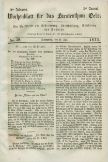 Wochenblatt für das Fürstenthum Oels : ein Volksblatt zur Erheiterung, Unterhaltung, Belehrung und Nachricht. Jg.2, No. 30 (25 Juli 1835)