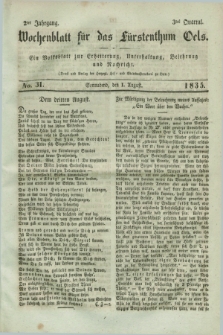 Wochenblatt für das Fürstenthum Oels : ein Volksblatt zur Erheiterung, Unterhaltung, Belehrung und Nachricht. Jg.2, No. 31 (1 August 1835)