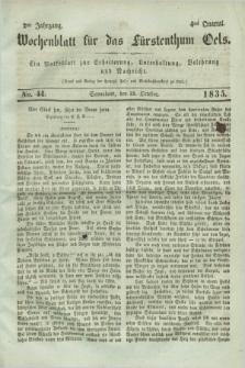 Wochenblatt für das Fürstenthum Oels : ein Volksblatt zur Erheiterung, Unterhaltung, Belehrung und Nachricht. Jg.2, No. 44 (31 October 1835)