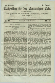 Wochenblatt für das Fürstenthum Oels : ein Volksblatt zur Erheiterung, Unterhaltung, Belehrung und Nachricht. Jg.2, No. 48 (28 November 1835)
