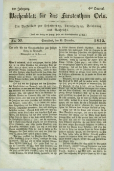 Wochenblatt für das Fürstenthum Oels : ein Volksblatt zur Erheiterung, Unterhaltung, Belehrung und Nachricht. Jg.2, No. 50 (12 December 1835)