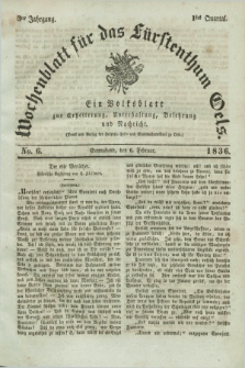 Wochenblatt für das Fürstenthum Oels : ein Volksblatt zur Erheiterung, Unterhaltung, Belehrung und Nachricht. Jg.3, No. 6 (6 Februar 1836) + dod.