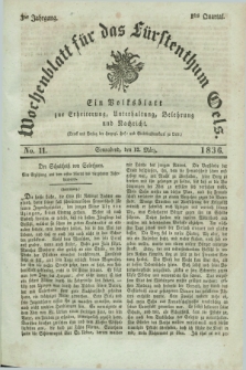 Wochenblatt für das Fürstenthum Oels : ein Volksblatt zur Erheiterung, Unterhaltung, Belehrung und Nachricht. Jg.3, No. 11 (12 März 1836) + dod.