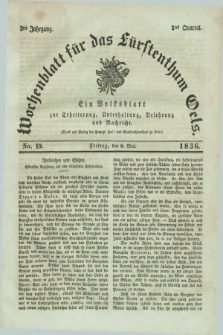 Wochenblatt für das Fürstenthum Oels : ein Volksblatt zur Erheiterung, Unterhaltung, Belehrung und Nachricht. Jg.3, No. 19 (6 Mai 1836) + dod.