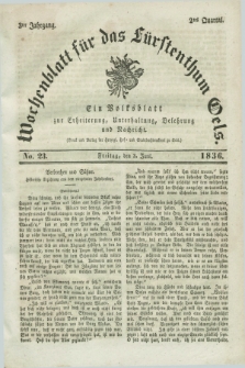 Wochenblatt für das Fürstenthum Oels : ein Volksblatt zur Erheiterung, Unterhaltung, Belehrung und Nachricht. Jg.3, No. 23 (3 Juni 1836) + dod.