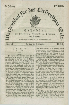 Wochenblatt für das Fürstenthum Oels : ein Volksblatt zur Erheiterung, Unterhaltung, Belehrung und Nachricht. Jg.3, No. 50 (9 December 1836) + dod.