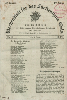 Wochenblatt für das Fürstenthum Oels : ein Volksblatt zur Erheiterung, Unterhaltung, Belehrung und Nachricht. Jg.4, No. 1 (1 Januar 1837) + dod.
